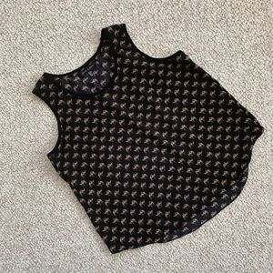 Jasmine & Juliana Black/Tan Camel Tank, Size XL,